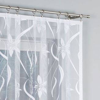 Firanka żakardowa gotowa na żabki JOANNA 330x160 biała