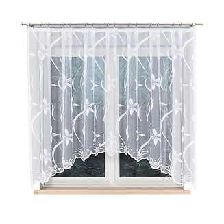 Firanka żakardowa gotowa na żabki JOANNA 330x160 biała