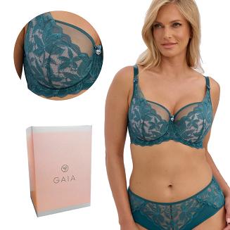 Biustonosz z koronką Semi-Soft Melanie 1354 półusztywniany zielony