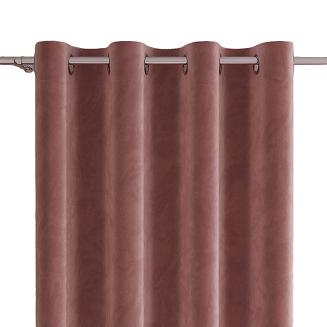 Zasłona gotowa na przelotkach VELVI 140x230 ciemnopudrowa