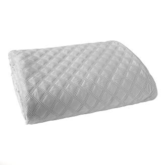 Narzuta dekoracyjna VELVI 170x210 pikowana w geometryczny wzór pastelowy szary