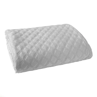 Narzuta dekoracyjna VELVI 170x210 pikowana w geometryczny wzór pastelowy szary