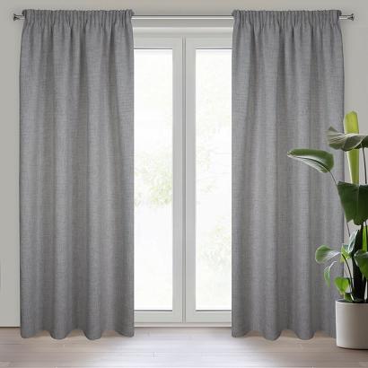 Zasłona gotowa na taśmie JULA 140x270 Eurofirany szara