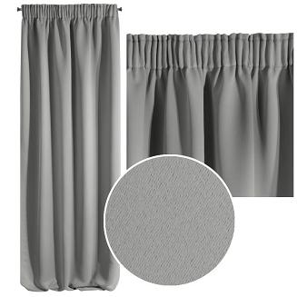 Zasłona gotowa na taśmie PARISA 135x270 Eurofirany srebrny