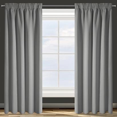 Zasłona gotowa na taśmie PARISA 135x270 Eurofirany srebrna