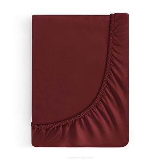 Prześcieradło satynowe z gumką NOVA3 160x200 Eurofirany burgundowe
