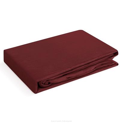 Prześcieradło satynowe z gumką NOVA3 160x200 Eurofirany burgundowe