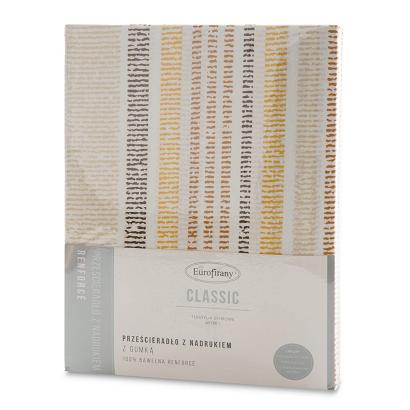 Prześcieradło bawełniane z gumką PRINT 180x200 Eurofirany musztardowe