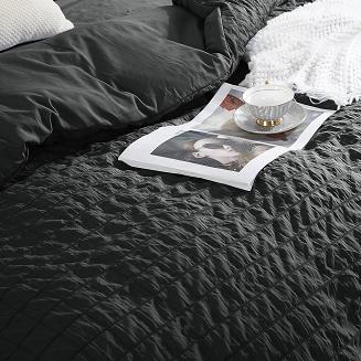 Pościel marszczona CREASY 140x200 jednobarwna czarna