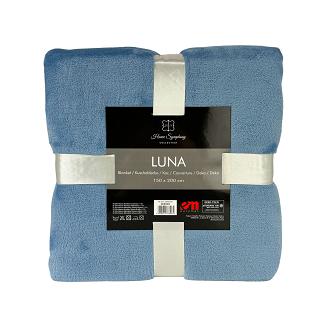 Koc narzuta na łóżko LUNA 150x200 jednobarwny niebieski