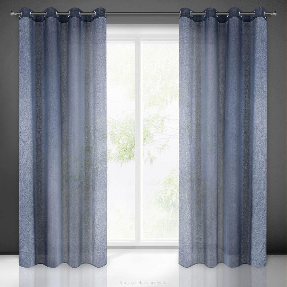 Firana gotowa na przelotkach REBECCA 140x250 Eurofirany granatowy