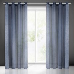 Firana gotowa na przelotkach REBECCA 140x250 Eurofirany granatowa