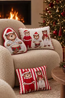 Welurowa Poszewka Świąteczna PYJAMA BEARS
