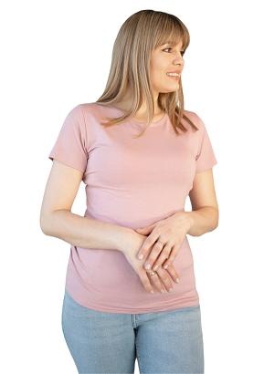 Koszulka damska z krótkim rękawem CARLA różowa