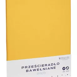 Prześcieradło bawełniane bez gumki SIMPLY 160x200 musztardowe