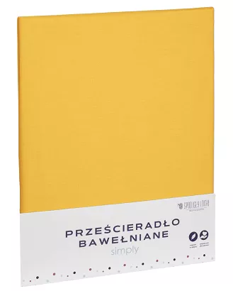 Prześcieradło bawełniane bez gumki SIMPLY 160x200 musztardowe