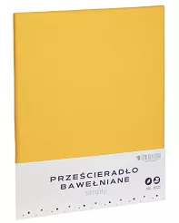 Prześcieradło bawełniane bez gumki SIMPLY 160x200 musztardowe