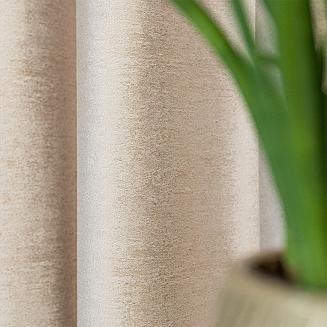 Zasłona gotowa na przelotkach ELEONORA 140x250 ciemnokremowa ze złotym nadrukiem