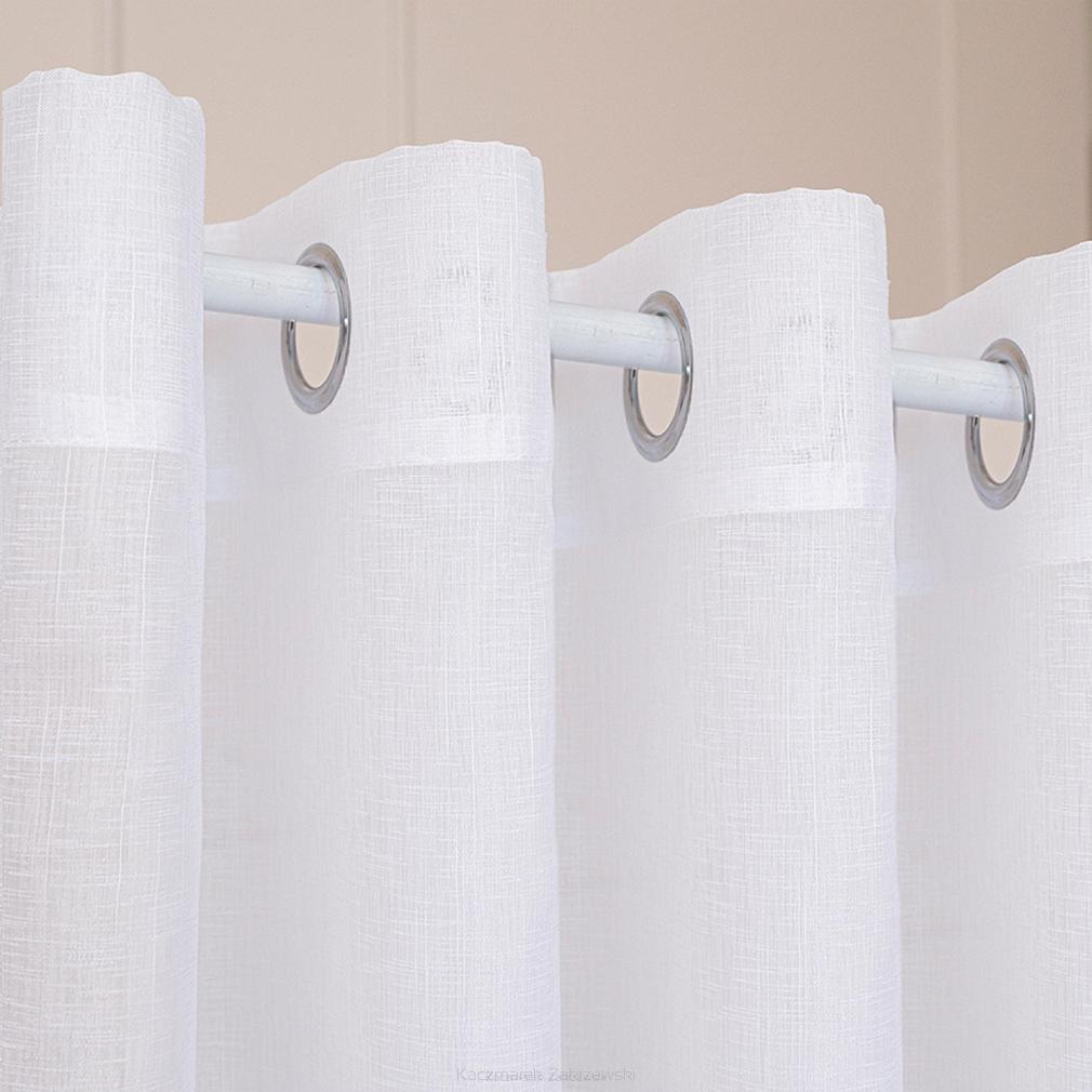 Firana gotowa na przelotkach NALA 500x250 biała gładka