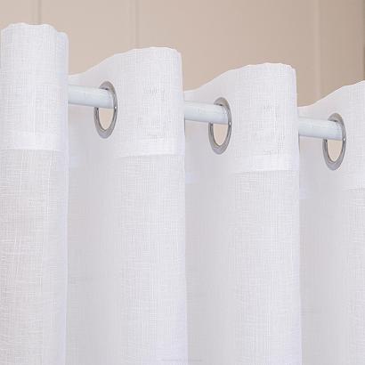 Firana gotowa na przelotkach NALA 500x250 biała gładka