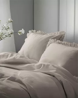 Pościel Bawełna Taupe Pure /160/ Z Falbaną