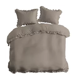 Pościel Bawełna Taupe Pure /160/ Z Falbaną