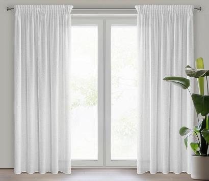 Zasłona gotowa na taśmie AGIS 140x270 Eurofirany biała z puszystym włoskiem