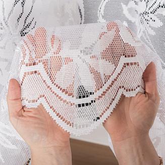 Firanka żakardowa gotowa odpasowana na żabki BARBARA 300x140 biała