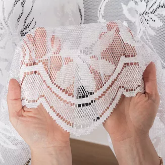 Firanka żakardowa gotowa odpasowana na żabki BARBARA 300x140 biała