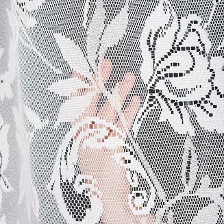 Firanka żakardowa gotowa odpasowana na żabki BARBARA 300x140 biała