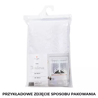 Firanka żakardowa gotowa odpasowana na żabki BARBARA 300x140 biała