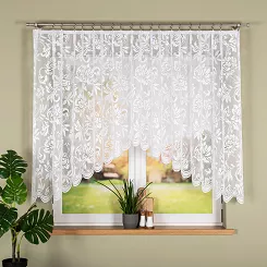 Firanka żakardowa gotowa odpasowana na żabki BARBARA 300x140 biała