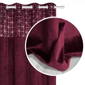 Bordowa Zasłona Welurowa 140x250 Glossy