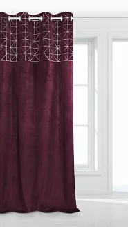 Bordowa Zasłona Welurowa 140x250 Glossy