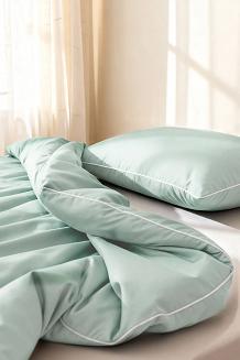 Pościel bambusowa 220x200 szałwiowa z białą bizą