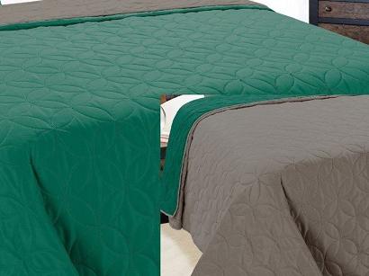 Narzuta dekoracyjna VIGO II 220x240 emeraldowa zielona grafitowa geometryczne kwiaty