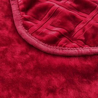 Koc akrylowy tłoczony VITO 160x200 geometryczny wzór bordowy