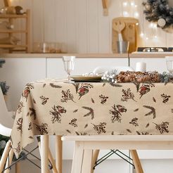 Obrus świąteczny MELODY 140x220 Eurofirany beżowy