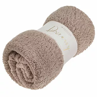 Koc narzuta Dreamy boucle 150x200 brązowy miękka bukla+baranek