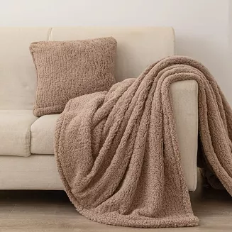 Koc narzuta Dreamy boucle 150x200 brązowy miękka bukla+baranek