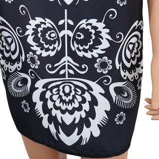 Fartuch kuchenny łowicki folklor czarny biały