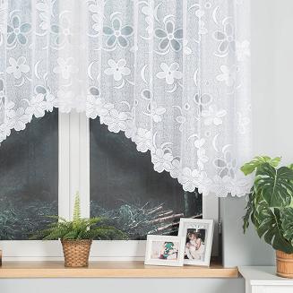 Firanka żakardowa gotowa na żabki RENATA 300x130 biała