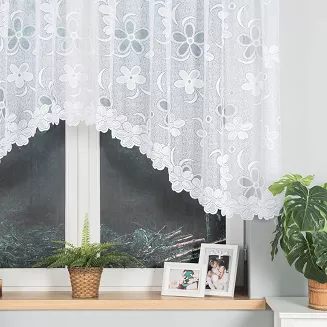 Firanka żakardowa gotowa na żabki RENATA 300x130 biała