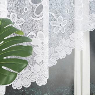 Firanka żakardowa gotowa na żabki RENATA 300x130 biała