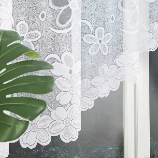 Firanka żakardowa gotowa na żabki RENATA 300x130 biała