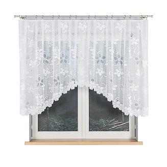 Firanka żakardowa gotowa na żabki RENATA 300x130 biała