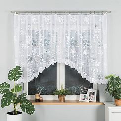 Firanka żakardowa gotowa na żabki RENATA 300x130 biała