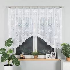 Firanka żakardowa gotowa na żabki RENATA 300x130 biała