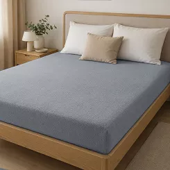 Prześcieradło frotte z gumką 90x200 szare