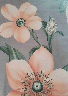 Pościel satynowa 200x220 wzór pastelowe kwiaty na szarości
